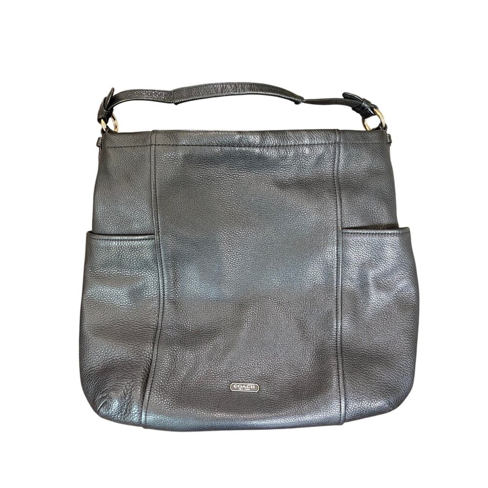 Coach Pebbled Leather Hobo Bag in Black Authenticated